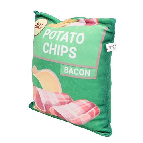 KIMISS Kartoffelchips-Plüsch-Hundespielzeug, Integriertes Rassel-Papierspielzeug, Sicher für zu Hause, Quietschendes Quietschspielzeug, Bissfester Snackbeutel für Welpenchips, Orange von KIMISS