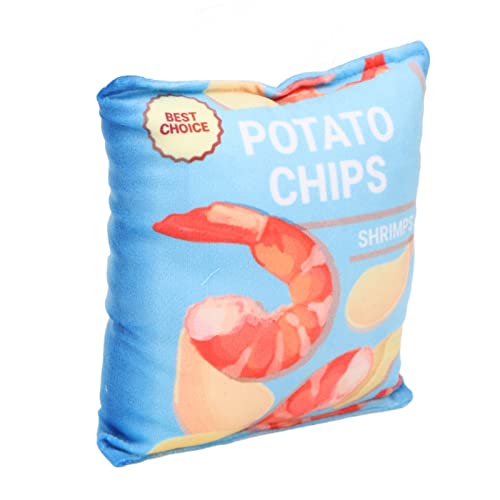 KIMISS Kartoffelchips-Plüsch-Hundespielzeug, Integriertes Rassel-Papierspielzeug, Sicher für zu Hause, Quietschendes Quietschspielzeug, Bissfester Snackbeutel für Welpenchips, Orange von KIMISS