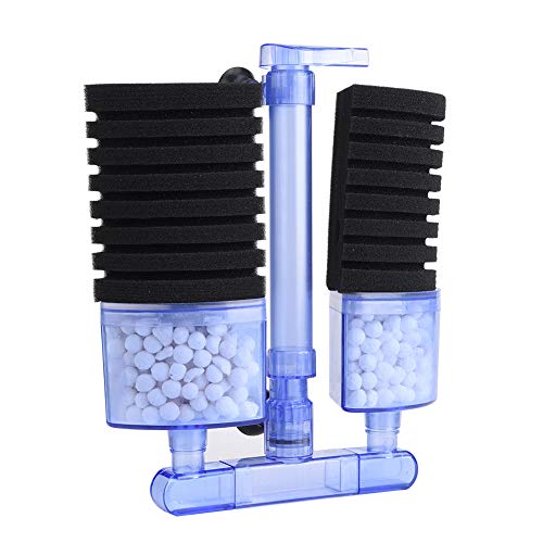 KIMISS Mini-Aquarium-Schwammfilter mit Luftpumpe – Bio-Schaumfilter für Aquarien, Sauerstoffpumpe für Süßwasser- und Meerwasseraquarien (XY-2885 (schwarz)) von KIMISS