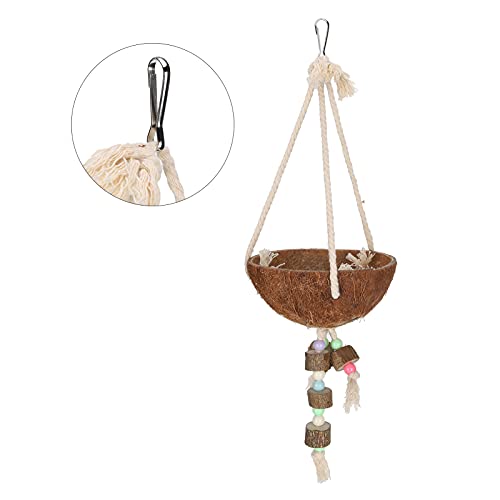 Swing, Natur Kokosnuss Hanging Cage Vogel Muschel Spielzeug Kauen Holzstill Swing, Natur Kokosnuss Hanging Cage Vogel Muschel Spielzeug Kauen Holzstill von KIMISS
