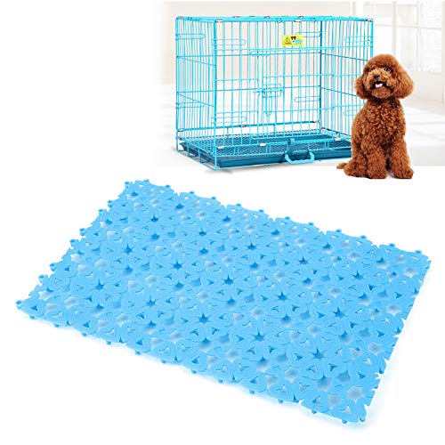 KIMISS rutschfeste Matte für Hunde- und Katzenkäfige mit Herzgitter-Design – Weiches Haustierkissen für Hundehütten, Katzenbetten und den Heimgebrauch (Blue) von KIMISS