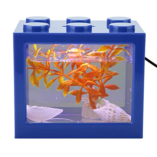 Kleines Betta-Aquarium aus Acryl – Tischaquarium für Betta-Fische – Thai-Betta-Fischschale – für die Dekoration zu Hause und Im Büro (Blue) von KIMISS