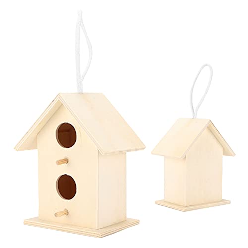 Kreatives DIY-Vogelhaus-Set aus Holz – 2-Loch-Doppelschicht-Vogelhäuschen-Dekor für den Garten, Zuhause und den Außenbereich (Doppeldecker-Zweiloch Nr. 2) von KIMISS