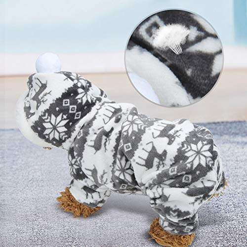 Warmer Grauer Rehkitz-Pyjama für Hunde und Katzen – Gemütlicher All-in-One-Overall für Haustiere – - und Winter-Nachtwäsche für Kleine Bis Mittelgroße Tiere (XL) von KIMISS