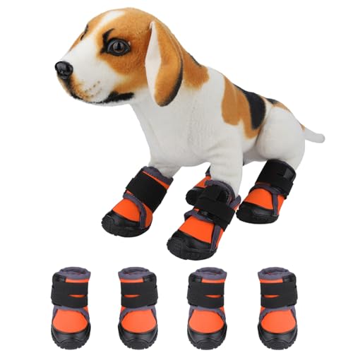 rutschfeste Outdoor-Hundestiefel für Kleine, Mittelgroße und Große Hunde – 4er-Set – Zum Wandern, Klettern und für Jedes Outdoor-Abenteuer (90) von KIMISS