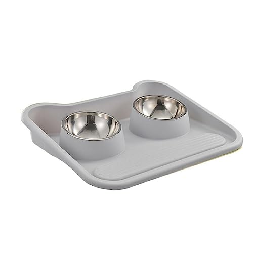 Pet Food Double Bowls Tilted Cat Bowl Mat For Food & Water Feeding Elevated Dogs Feeding Bowl Anti-Rutsch Kitten Feeders von FOLODA