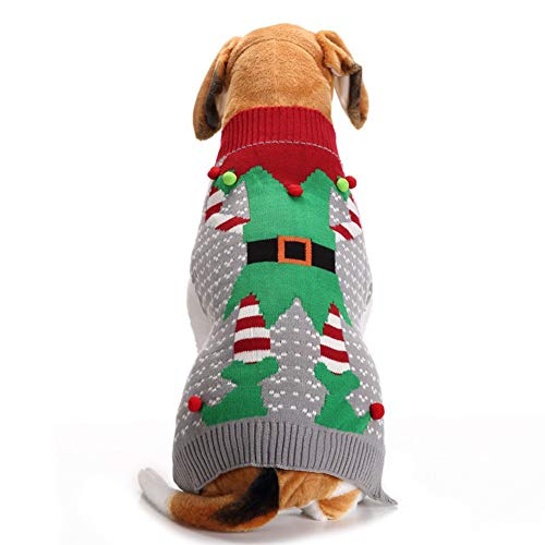 KINGBOO Haustier Hund Weihnachten Strickpullover Weich Warm Sweatshirt Outfit Urlaub Kleidung für Hunde Pubby Katzen XS von KINGBOO