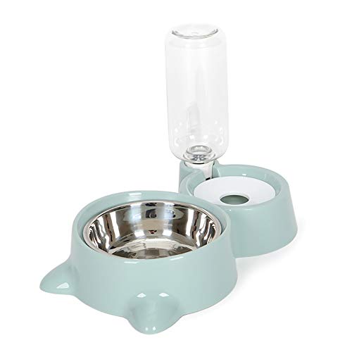 KINGBOO Hunde Katzen Wasser Futternapf Automatischer Wasser Futterbehälter Spender für Welpen Haustiere Blau von KINGBOO