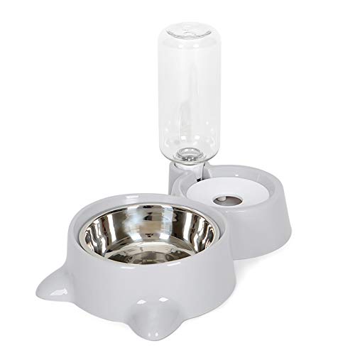 KINGBOO Hunde Katzen Wasser Futternapf Automatischer Wasser Futterbehälter Spender für Welpen Haustiere Grau von KINGBOO