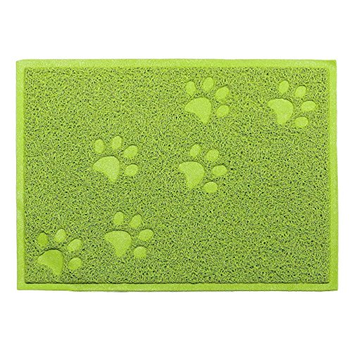 KINGCOO Katze Wurfkiste katzenstreu Matte, wasserdichte Katzentoilette Wurf Matte Fänger Trapper Tisch Lebensmittel Matte für Hund Katze,PVC 30 x 40 cm (Grün) von KINGCOO