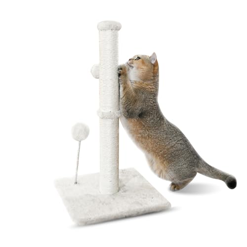 KINGROCK Hohe Kratzbäume für Indoor-Katzen, Katzenkratzbaum mit Plüschtieren für Kätzchen oder kleinere Katzen, Premium-Sisalstamm für Katzen jeden Alters mit verstärktem, stabilem Boden von KINGROCK