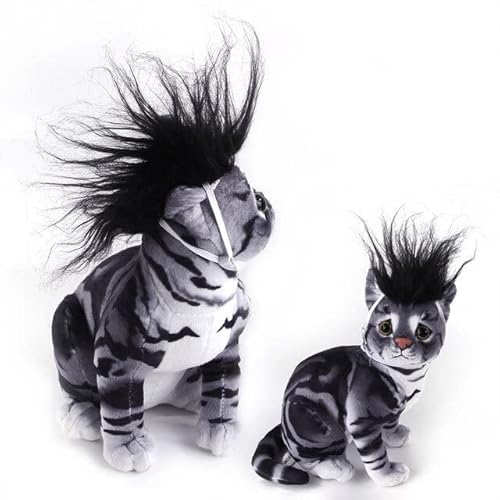 KINHA 5 Farben Halloween Streich Haustier Katze Perücke Hut Requisiten Welpen Hund Dress Up Hüte Lustige Cosplay Requisiten Kunsthaar Kappe Katzenzubehör von KINHA