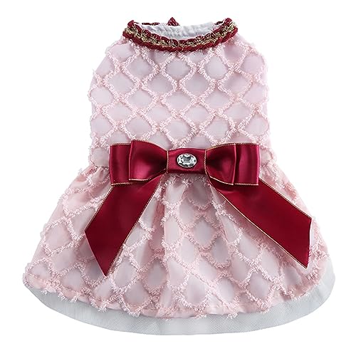 KINLYBO Haustier-Hundekleid, Blumenwelpen, Tutu, Röcke für Hochzeit, Party, Brithday Kostüm, LF15, Rosa, Größe S von KINLYBO