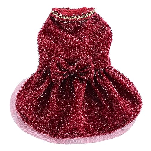 KINLYBO Haustier-Hundekleid, Blumenwelpen, Tutu, Röcke für Hochzeit, Party, Brithday Kostüm, LF20, Rot, Größe M von KINLYBO