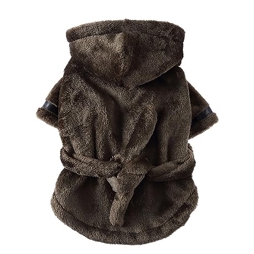 KINLYBO Haustier Kleidung Winter Warm Onesie Hoodie Pullover für kleine Hunde Katzen Bademantel Armeegrün L von KINLYBO