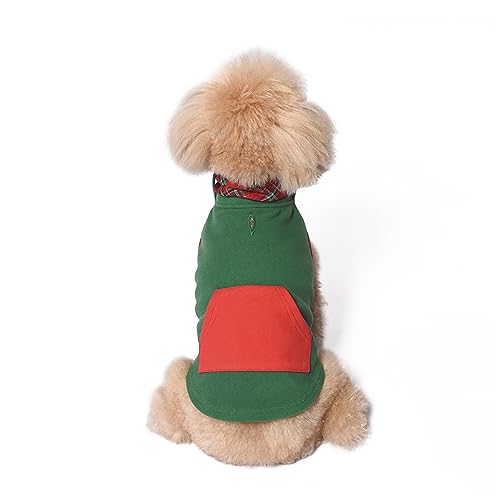 KINLYBO Haustiere Weihnachtskleidung Sweatshirts Xmas Warme Weste Mantel für kleine Hunde Katzen Grün S von KINLYBO