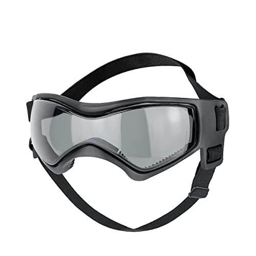 KINLYBO Hunde Sonnenbrille Augenschutz Hundebrille Wasserdicht Antibeschlag Weicher Rahmen Haustier Sonnenbrille Schwarz von KINLYBO