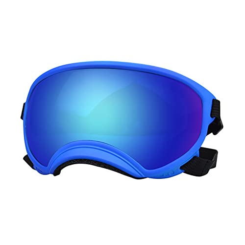 KINLYBO Hundebrille Haustier Sonnenbrille, Hund Sonnenbrille, winddicht, UV-Schutz, kühle Brille für mittelgroße oder große Hunde, Blau, Blau von KINLYBO