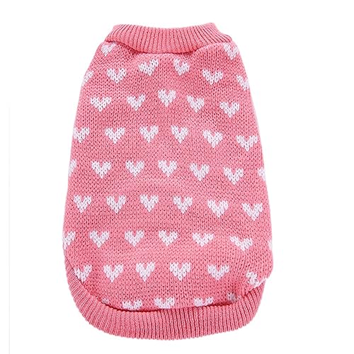 KINLYBO Pets Sweater Round Highneck Jumpers Knitwear Clasic Puppy Cats Pullover Pink XL von KINLYBO
