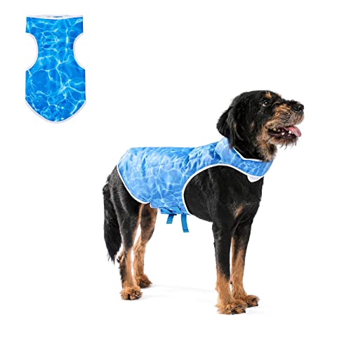 KIPETTO Hunde Kühlweste Einstellbare Hundegeschirr Hunde Gel Eiskühlende T-Shirts Welpe Sommer Atmungsaktive Kleidung, S von KIPETTO
