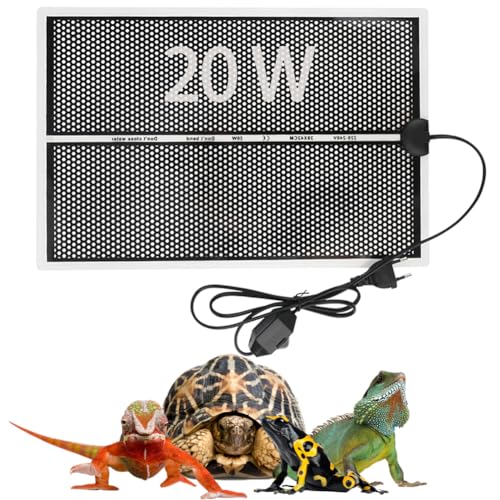 KIPIDA Terrarium Heizmatte, 20W Heizmatte Terrarium 28x42cm, Einstellbar Wärmematte Terrarium, Reptilienwärmematte mit Temperaturregelung für Reptilien, Amphibien, Schlangen, Eidechsen, Geckos,Spinnen von KIPIDA