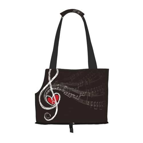 Treble Love And Music Tragetasche, für kleine Hunde, Schultertasche für Haustiere, tragbare Tragetasche für Hunde und Katzen von KIROJA