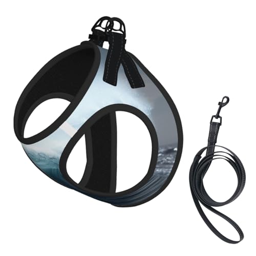 Giant Waves in The Ocean Hundegeschirr, ausgestattet mit reflektierenden Riemen und Schnellverschluss-Schnallen, geeignet für kleine Katzen und Hunde Giant Waves in The Ocean Hundegeschirr, ausgestattet mit reflektierenden Riemen und Schnellverschluss-Schnallen, geeignet für kleine Katzen und Hunde von KIRROWE