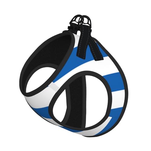 Hundegeschirr mit griechischer Flagge, ausgestattet mit reflektierenden Riemen und Schnellverschluss-Schnallen, geeignet für kleine Katzen und Hunde Hundegeschirr mit griechischer Flagge, ausgestattet mit reflektierenden Riemen und Schnellverschluss-Schnallen, geeignet für kleine Katzen und Hunde von KIRROWE