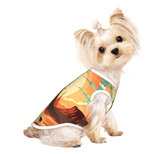 Sunset Canyon Hunde-Shirt, weich, atmungsaktiv, für Hunde, Katzen, Jungen, Mädchen, Haustier-T-Shirt, geeignet für kleine Haustiere Sunset Canyon Hunde-Shirt, weich, atmungsaktiv, für Hunde, Katzen, Jungen, Mädchen, Haustier-T-Shirt, geeignet für kleine Haustiere von KIRROWE