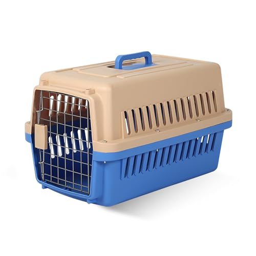 Hundebox, Hundekäfig, Katzengehege, Kleintierkäfig, Tierkäfig fürs Auto, Tragbarer Ausflugs-Tierkäfig für den Lnnen- und Außenbereich mit Belüftungslöchern, Trennwänden(Blue,32 * 30 * 48) von KISDFOND