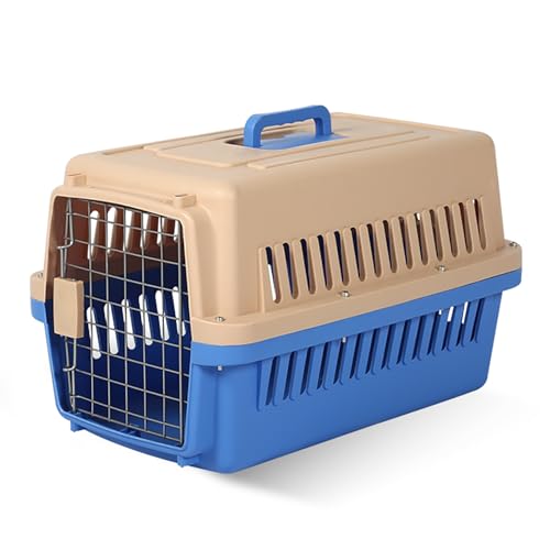 Hundebox, Hundekäfig, Katzengehege, Kleintierkäfig, Tierkäfig fürs Auto, Tragbarer Ausflugs-Tierkäfig für den Lnnen- und Außenbereich mit Belüftungslöchern, Trennwänden(Blue,37 * 37 * 58cm) von KISDFOND