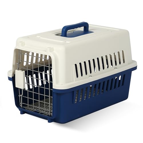 Hundebox, Hundekäfig, Katzengehege, Kleintierkäfig, Tierkäfig fürs Auto, Tragbarer Ausflugs-Tierkäfig für den Lnnen- und Außenbereich mit Belüftungslöchern, Trennwänden(Chrome,37 * 37 * 58cm) von KISDFOND