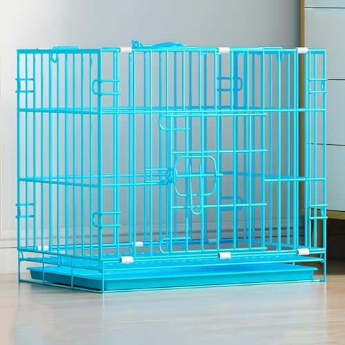 Hundebox, Katzengehege Outdoor, Meerschweinchen Käfig, Hundeboxen für Mittelgroße Hunde, Faltbare Haustierbox für den Innenbereich mit Tablett, viel Platz, Geeignet für Zuhause, Wohnung(Blue,61*42*50c von KISDFOND