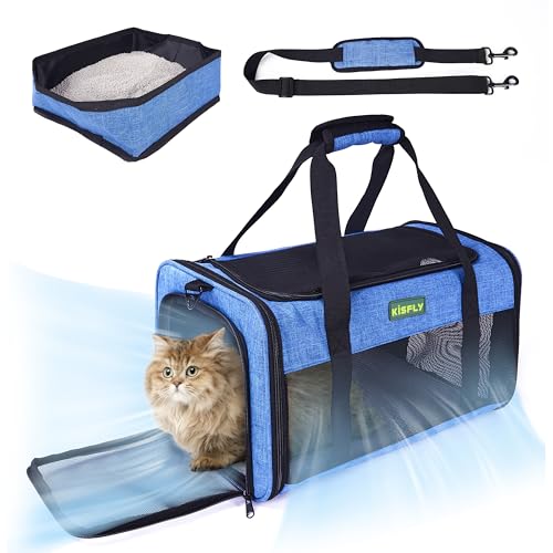 Flugzeug-Tragetasche für kleine, mittelgroße Katzen, kleine Welpentasche, Kaninchen-Reisetasche, atmungsaktive Haustier-Reisetasche für Haustiere bis zu 8,2 kg, kleine Hundetragetasche, von von KISFLY