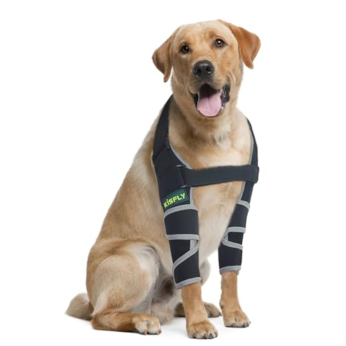 KISFLY Ellenbogenbandage für Hunde, Ellenbogen- und Schulterstütze, Dysplasie, Arthrose, Ellenbogen, Schwielen, Druckgeschwüren, Hunde-Ellenbogenschoner für bessere Erholung, mit reflektierenden von KISFLY