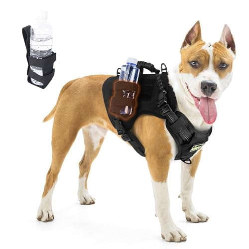 Taktisches Hundegeschirr, Taktische Weste für Hunde, Verstellbarer Taktischer Hundegeschirr, No Pull Hundegeschirr, No Choke Hundegeschirr mit Reflektierendem Material, Geeignet für Training, Walking, von KISFLY