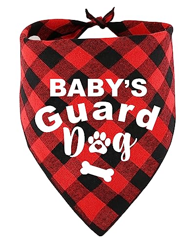 KISJO Baby's Guard Hundehalstuch, rot, kariert, aus Baumwolle, lustiger Schal für Welpen, Hunde, Haustiere, Hundeliebhaber und Besitzer, Haustierdekoration, Geschenk von KISJO