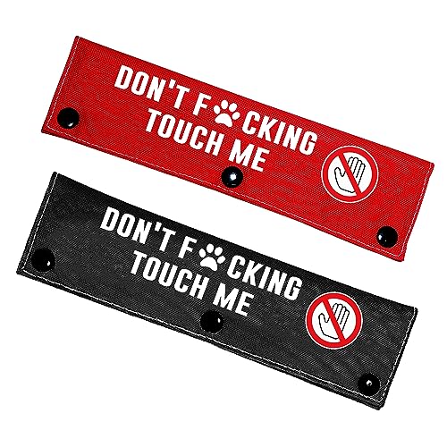 KISJO Don't F Touch Me Hundeleinenhülle mit Aufschrift "Don't F Touch Me", Rot und Schwarz, zum Aufhängen – Geburtstagsgeschenk für Hundebesitzer und Liebhaber von KISJO