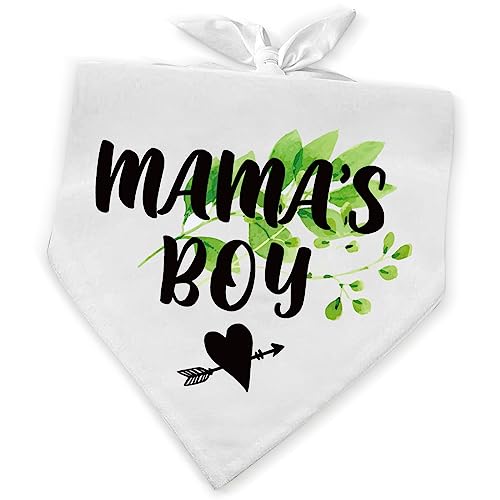 KISJO Mama's Boy Haustierhalstuch, Baumwolle, Dreieckstuch für kleine, mittelgroße und große Hunde, Haustiere, Schwangerschaftsankündigung, Geschlecht, Geschenk für Hundeliebhaber, Besitzer von KISJO