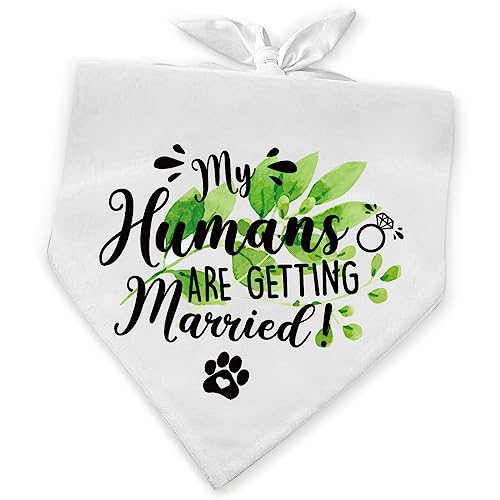 KISJO My Humans are Getting Married Hundehalstuch, Verlobungsankündigung, für Haustiere, Hunde, Welpen, Schal, Foto-Requisite für Haustiere, Hundeliebhaber, Besitzer von KISJO