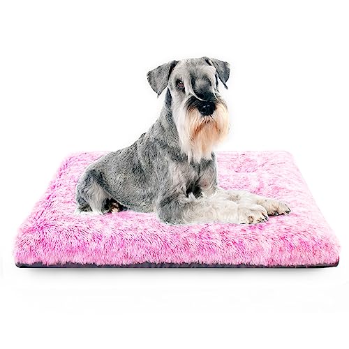 KISYYO Hundebetten für kleine Hunde, fixierbar, gemütlich, Deluxe, für Kisten, waschbar, 61 x 45 x 7,6 cm, Rosa von KISYYO