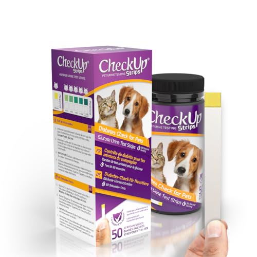 KIT4CAT CheckUp Glucose Urin-Teststreifen für Katzen und Hunde, zur Erkennung von Diabetes, 50 Stück von KIT4CAT