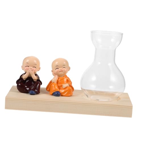 KITANDOVE 1 Set Hydrokultur Vase Töpfe Heimdekoration Vase Glasvasen Anzuchtterrarien Pflanzenvase Pflanzenterrarium Kleine Glasvase Wand Garten Innenbereich Glastopf Holz von KITANDOVE