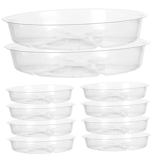 KITANDOVE 10st Blumentopf Tablett Container Pflanzenschale Eukalyptusblätter Quadratischer Pflanzenuntersetzer Zimmerpflanze Pflanzenkeimschalen Blumentöpfe Drinnen Düse Plastik Transparent von KITANDOVE