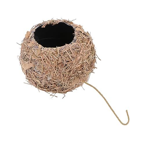 KITANDOVE 1Stk Vogelnest aus Stroh Nymphensittich hängende Gras-Vogelhäuschen Vogelhaus aus Stroh Grasvogel Easter Decoration osterndeko dekoratives Haustiernest dekoratives Vogelnest Coffee von KITANDOVE