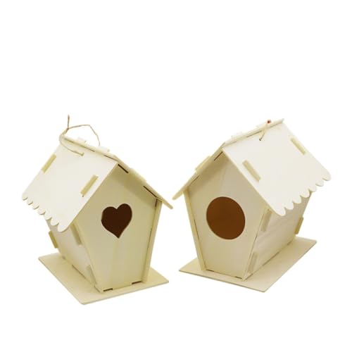 KITANDOVE Holzschmuck 2pcs Vögel Ornament Rustikales Vogelhaus Für Vögel von KITANDOVE