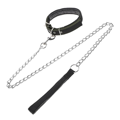 KITANDOVE 2 Stück Pro Set Hundehalsband Mit Robuster Eisenkette Langlebiges Haustierzubehör Für Hunde Schwarz Größe L Geeignet Für Haustiergewicht 75 Ideal Für Aktive Hunde von KITANDOVE