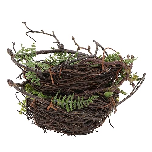 KITANDOVE 2st Simuliertes Vogelnest Handgefertigtes Vogelnest Dekorativer Vogel Künstliche Vogeleier Vogelhaus Schmuck Dekorative Vogelnester Ostern Vogel Dekorationen Moosdekor Rattan Green von KITANDOVE