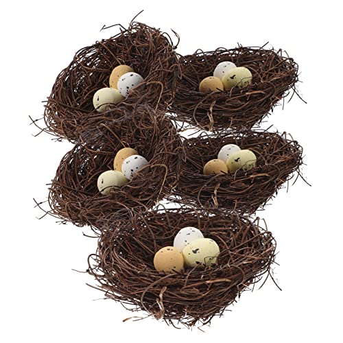 KITANDOVE Lebendige Harz Vogel Nest Eier 5 Stücke Wohnkultur Vogel Nest Ornament Für Ostern von KITANDOVE