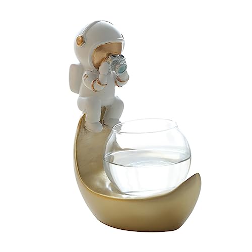 KITANDOVE Astronauten-blumentopf Klarer Blumentopf Astronautenfiguren Astronauten-schreibtischdekoration Pflanzen Dekor Ikebana-vasen Hydroponischer Blumentopf Klare Vase Terrarium Kunstharz von KITANDOVE